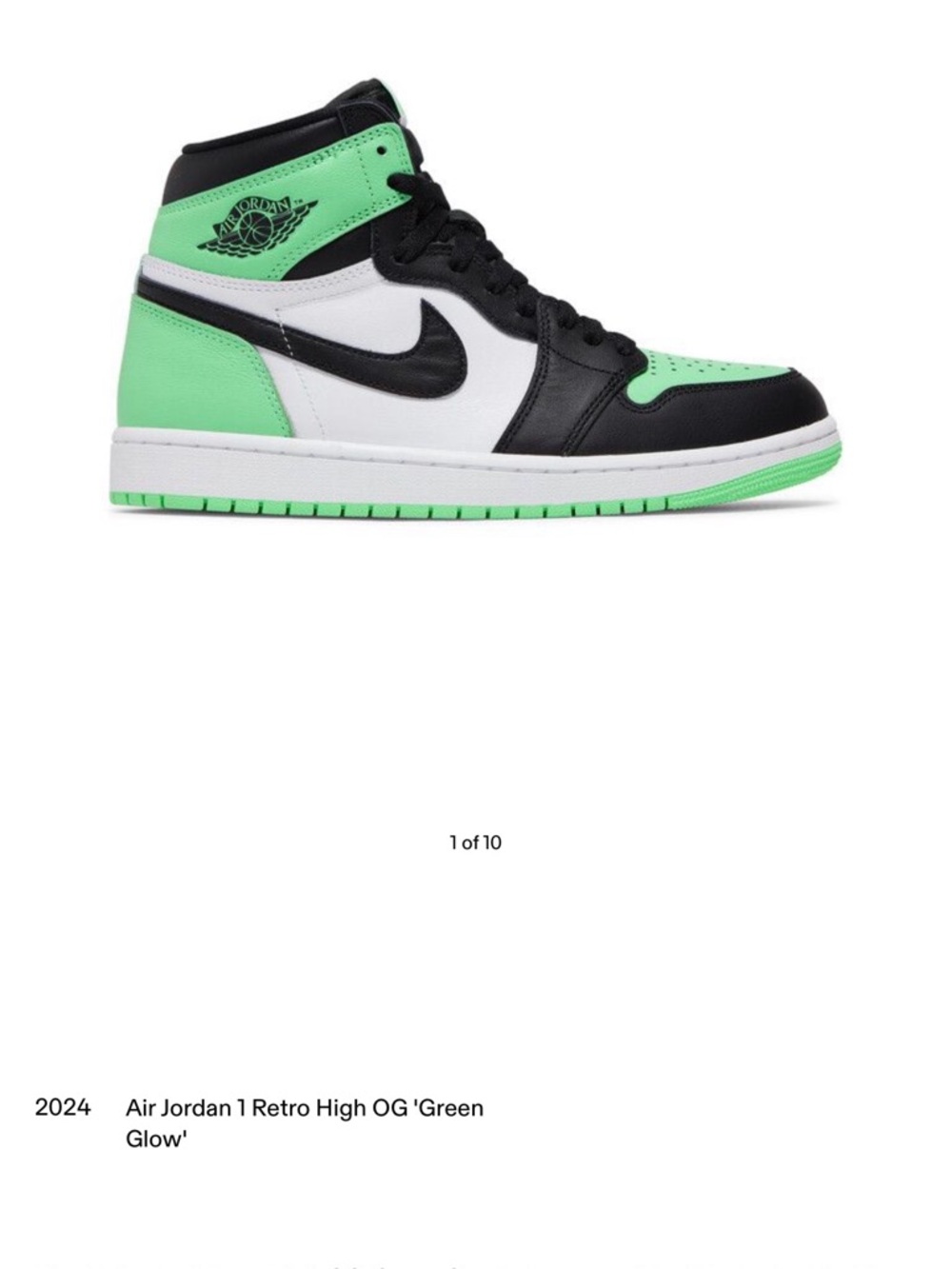 Nike Air Jordan 1 Retro High OG Black White Green